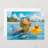 ラバーダックで入浴するジノ シーズンポストカード (正面/裏面)