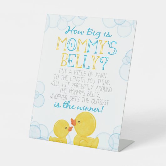 ラバーダックどのように大きいママの腹のシャワーゲーム 台座サイン (正面)