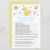 ラバーダックどのように良い知っている赤ちゃんシャワーのゲーム (正面/裏面)