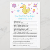 ラバーダックどのように良い知っている赤ちゃんシャワーのゲーム (正面)