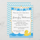 ラバーダックのぬいぐるみ ベビーシャワー招待状 招待状 (正面/裏面)