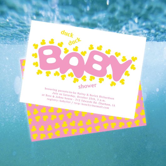 ラバーダックアヒル赤ちゃんシャワー招待状 招待状
