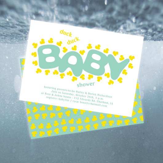 ラバーダックアヒル赤ちゃんシャワー招待状 招待状