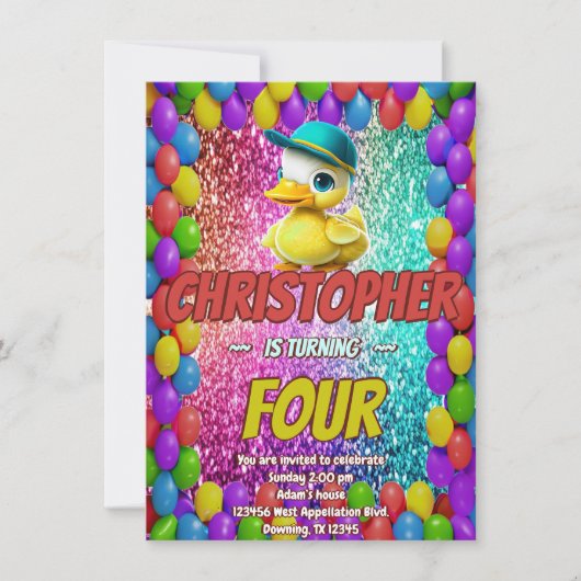 ラバーダックカスタムキャラクター招待状 招待状 (正面)