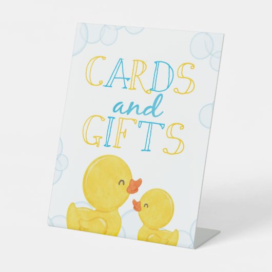 ラバーダックカード&ギフト誕生日またはベビーシャワー 台座サイン (正面)