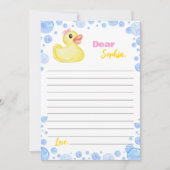 ラバーダックガールタイムカプセルノートメッセージカード サンキューカード (正面)