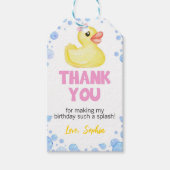ラバーダックガール誕生日サンキューユーラベル ギフトタグ (正面)