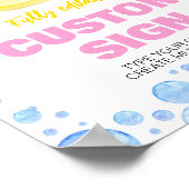 ラバーダックガール誕生日パーティーテーブルサイン ポスター (角)