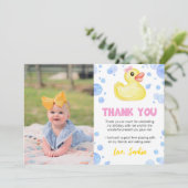 ラバーダックガール誕生日写真サンキューカード サンキューカード (スタンド正面)