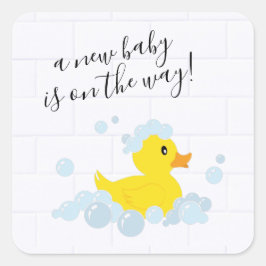 ラバーダッククラシックラウンドステッカー スクエアシール