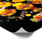 ラバーダッククリスマスツリークリスマスライト囲みD ポスター (角)