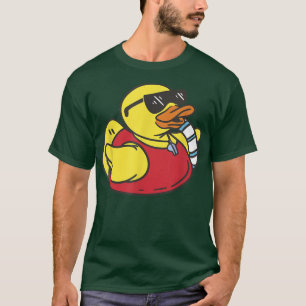 ラバーダックサマーパーティーカッコいいダックゴムダッキー(アヒルちゃん)リ Tシャツ