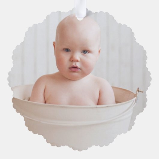 ラバーダックサンタクリスマスウォーターカラー写真 オーナメントカード (裏面)