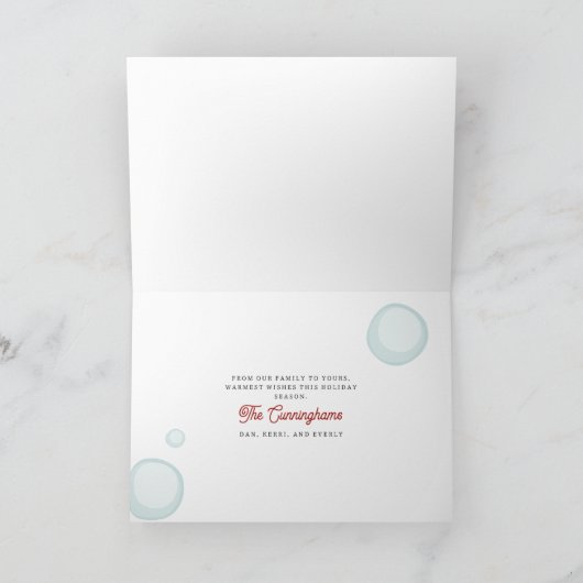 ラバーダックサンタクリスマスフォトウォーターカラー シーズンカード (内部)