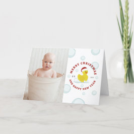 ラバーダックサンタクリスマスフォトバブル シーズンカード