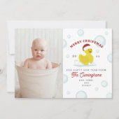 ラバーダックサンタバブルクリスマスフォト シーズンカード (正面)