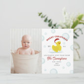 ラバーダックサンタバブルクリスマスフォト シーズンカード (スタンド正面)