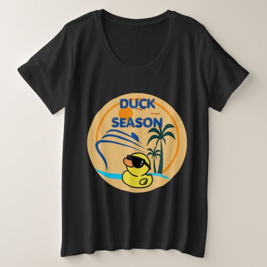 ラバーダックシーズン プラスサイズTシャツ (デザイン正面)