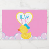 ラバーダックジェンダーがチームガールの好意を明らかにする リキュールボトルラベル (シングルラベル)