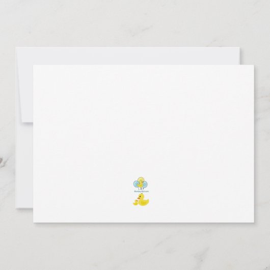 ラバーダックダッキー(アヒルちゃん)おむつベビーシャワー招待状 招待状 (裏面)