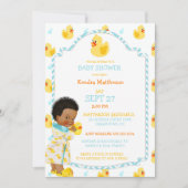 ラバーダックダッキー（アヒルちゃん）アフリカ系アメリ男女兼用カ 招待状 (正面)