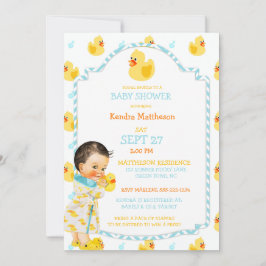 ラバーダックダッキー（アヒルちゃん）男女兼用アクアイエロー 招待状