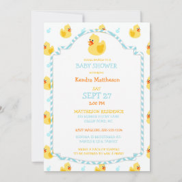 ラバーダックダッキー（アヒルちゃん）男女兼用アクアイエロー 招待状