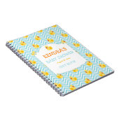 ラバーダックダッキー（アヒルちゃん）男女兼用ベビーシャワー ノートブック (右側)