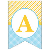 ラバーダックハッピーバースデーバンティング – 青と黄 バンティングフラッグ (第3の旗)