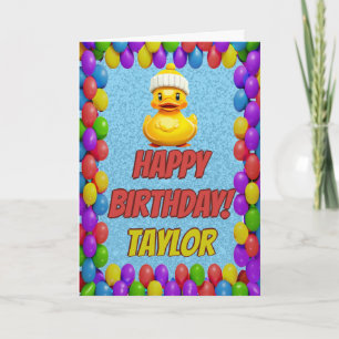 ラバーダックパーソナライズされたおもしろい挨拶誕生日 カード