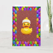 ラバーダックパーソナライズされたおもしろい挨拶誕生日 カード (裏面)