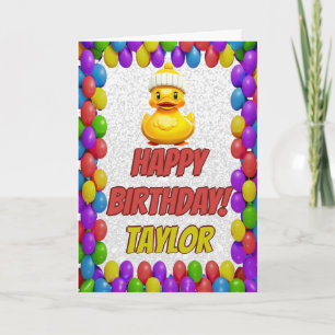 ラバーダックパーソナライズされたおもしろい挨拶誕生日 カード