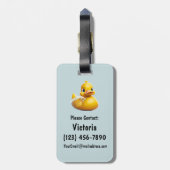 ラバーダックパーソナライズされたバッグバックパック ラゲッジタグ (裏面縦)