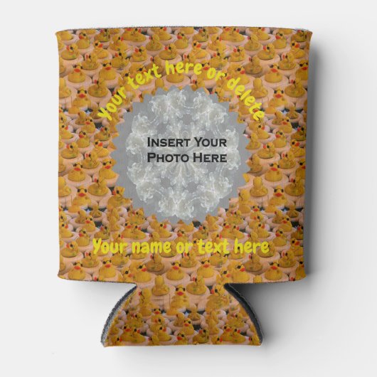 ラバーダックパーソナライズされた写真 缶クーラー (正面)