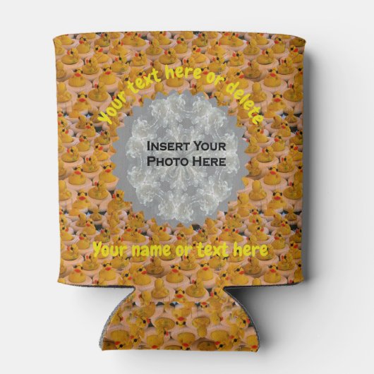 ラバーダックパーソナライズされた写真 缶クーラー (裏面)