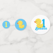 ラバーダックパーソナライズされた誕生日紙吹雪 コンフェッティ (裏面)