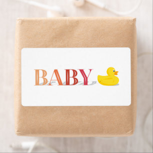 ラバーダックピーチピンクベビー ラベル