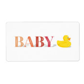 ラバーダックピーチピンクベビー ラベル (正面)