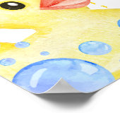 ラバーダックファースト誕生日マイルストーンサイン ポスター (角)