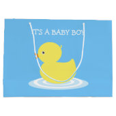 ラバーダックブルーイッツア男の赤ちゃんラージ抱き枕 ラージペーパーバッグ (裏面)