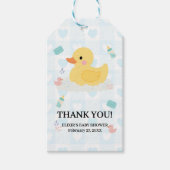 ラバーダックブルーハートベビーシャワー ギフトタグ (正面)