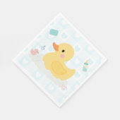 ラバーダックブルーハートベビーシャワー スタンダードランチョンナプキン (角)