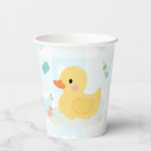 ラバーダックブルーハートベビーシャワー 紙コップ (裏面)