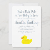 ラバーダックベビーシャワーギンガムチェック招待状 招待状 (正面)