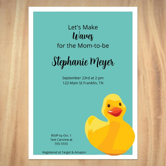 ラバーダックベビーシャワー招待状 招待状