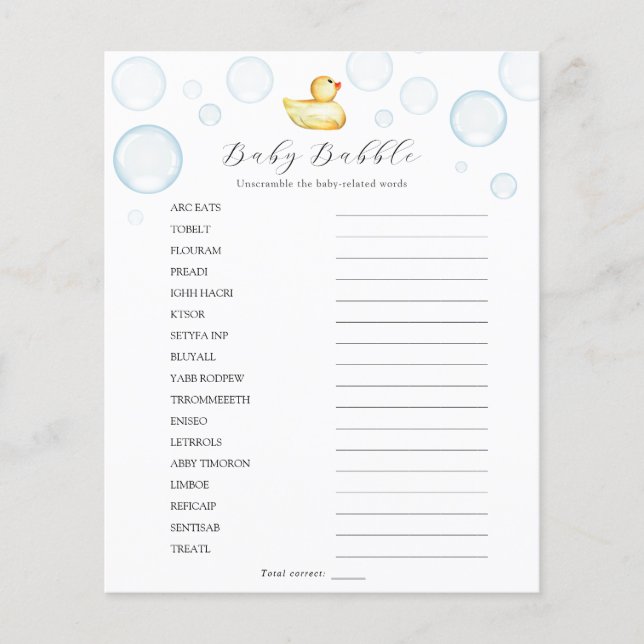 ラバーダックベビーバブルスクランブル (正面)