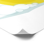 ラバーダックポップ・アートのバブル赤ちゃんシャワーピンク ポスター (角)