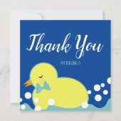 ラバーダックモダンブルーベビーシャワーありがとう (正面)