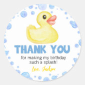 ラバーダックラベル誕生日ベビーシャワー ラウンドシール (正面)