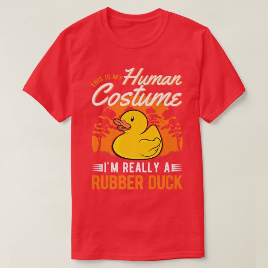 ラバーダック人間の衣装ハロウィンラバーダックPr Tシャツ (デザイン正面)